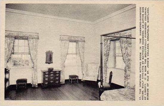 Maryland Annapolis Upstairs Sitting Room Hammond Harwood House Albertype