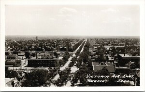 Regina Saskatchewan Victoria Avenue East Unused Real Photo Postcard G32