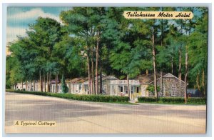 Tallahassee Florida FL Postcard Tallahassee Motor Hotel Roadside c1940's Vintage