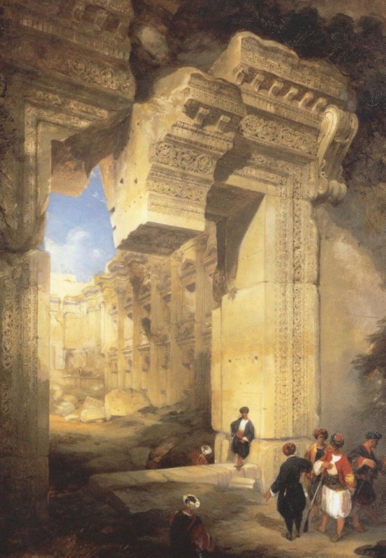 David Roberts The Gateway To The Great Temple At Baalbec Postcard