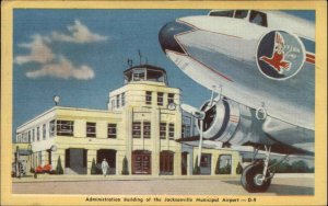 Jacksonville Florida FL Municipal Airport Eastern Airlines Linen Vintage PC