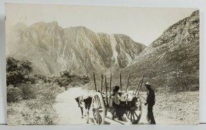 Mexico RPPC Scene along the Road Family in Wagon Real Photo Postcard O12