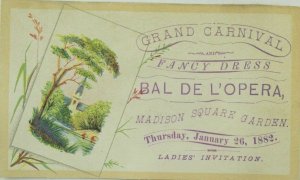 1882 Madison Square Garden Fancy Dress Ball Opera Invitation Card #2 P31