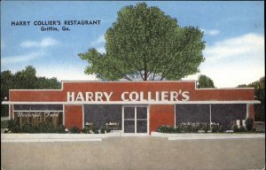Griffin Georgia GA Harry Collier's Restaurant Vintage Postcard