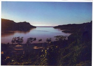 VINTAGE CONTINENTAL POSTCARD TWILIGHT KIETA HARBOUR PAPUA NEW GUINEA MAILED 1980