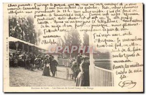 near Lyon Old Postcard races of the large field weighing (horse racing)
