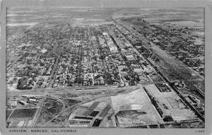 Merced California Aeiral View Vintage Postcard JB627325