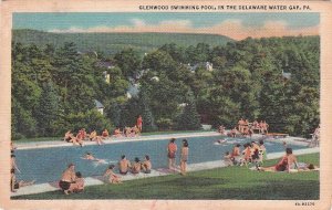 Postcard Glenwood Swimming Pool in Delaware Water Gap PA