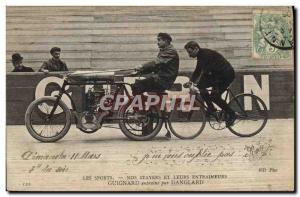 Postcard Old Moto bike Guignard cycle leads by Danglard