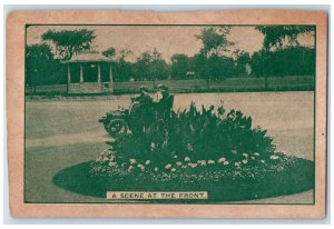 1910 Scene At The Front People Riding Classic Car Landscape Buffalo NY Postcard