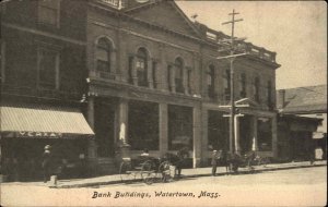 Watertown Mass MA Bank Buildings c1910 Vintage Postcard