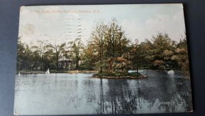 The Lake, Public Gardens, Halifax, Nova Scotia Canada - damaged postcard