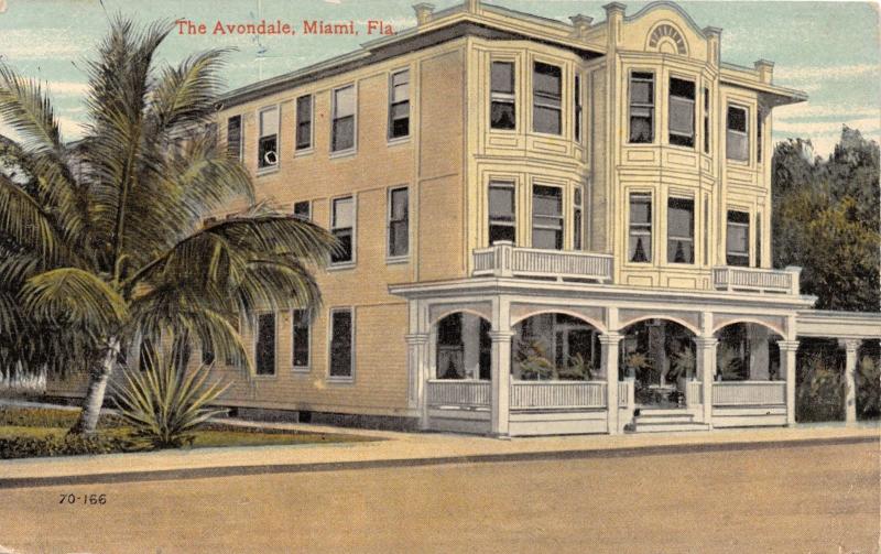 MIAMI FLORIDA~THE AVONDALE HOTEL~SOUTHERN ARCHITECTURE POSTCARD 