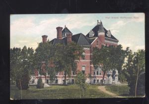 MCPHERSON KANSAS HIGH SCHOOL BUILDING VINTAGE POSTCARD GALESBURG ILLINOIS