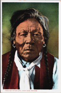 Canadian Indian Life Chief Rock Thunder Native American Postcard C057