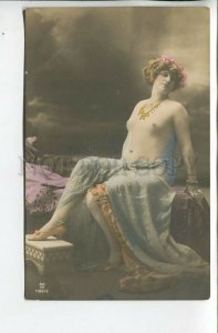 462415 NUDE Plump Woman BELLY DANCER Vintage PHOTO postcard