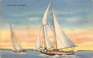 Under full sail here Under full sail here