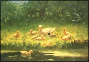 United Kingdom Post card - Duckings by the river's edge by Constant Artz