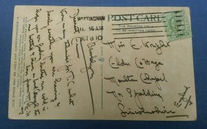 Vintage Postcard Market Place And Town Hall Derby Postmarked 1910 C1A