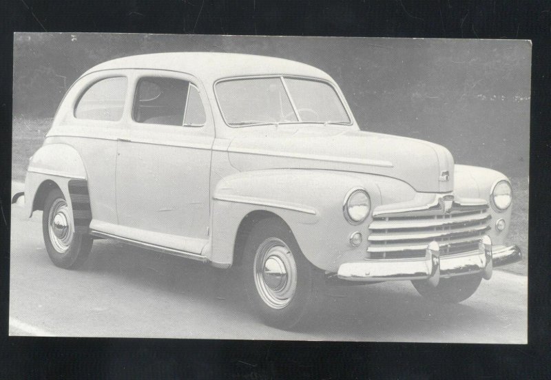 1947 1948 FORD 2 DOOR SEDAN VINTAGE CAR DEALER ADVERTISING POSTCARD