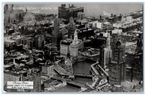 Chicago Illinois IL Postcard RPPC Photo Business District North Of Loop c1952