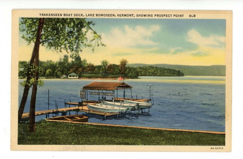 VT - Lake Bomoseen. Boat Dock at Trakenseen Hotel