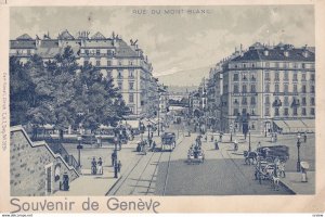 Souvendir de Geneve , Switzerland , 1890s ; Rue du Mont Blanc