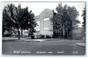 1951 High School Building Albert Lea Minnesota MN RPPC Photo Vintage Postcard