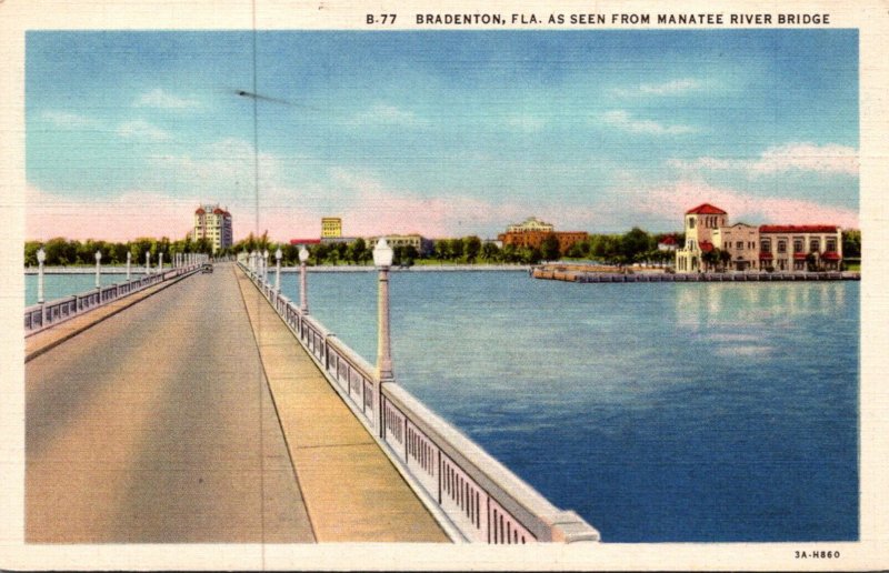 Florida Bradenton A Seen From Manatee River Bridge Curteich