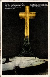 VINTAGE POSTCARD THE ILLUMINATED CROSS AT THE TOP OF MOUNT ROYAL MONTREAL 1920s