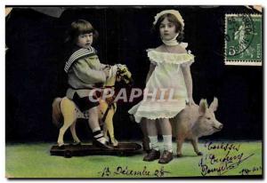 Postcard Old Pig Pig Kids