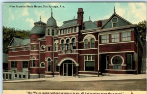 1914 Hot Springs, Ark. Imperial Bath House Litho Photo Postcard Radioactive A33