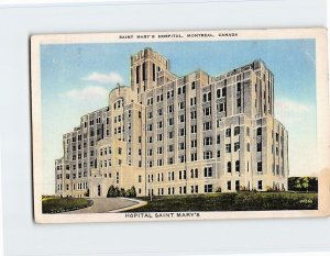 Postcard St. Mary's Hospital, Montreal, Canada