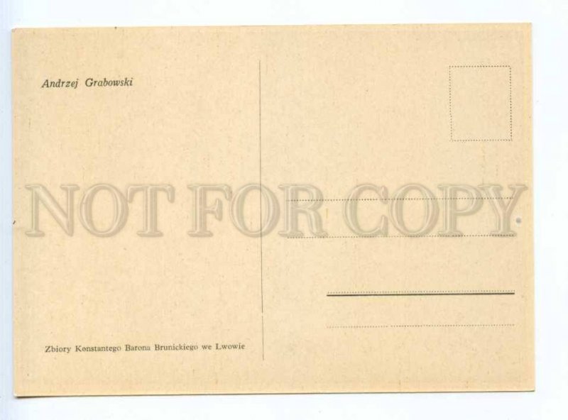 420753 UKRAINE POLAND Lviv Baron Brunicki castle Andrzej Grabowski OLD postcard