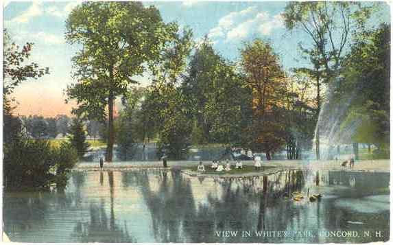 View in White's Park, Concord, New Hampshire, NH, Divided Back