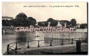 Old Postcard Joinville Le Pont Vue Generale From Swimming