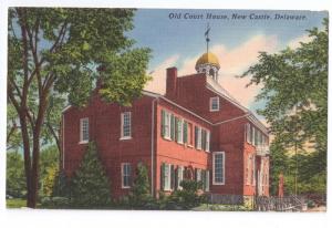 New Castle Delaware DE Old Court House Vintage Linen Postcar