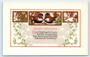 Arts & Crafts Greeting~ MERRY (Hunkidory) CHRISTMASc1910s Quality Card Postcard