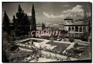 Postcard Modern Granada Alhambra Jardines del Partal there Albayzin