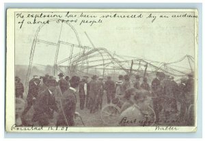 1908 August 5th Zeppelin LZ 4 Disaster Burned Wreckage Vintage Postcard P109 