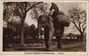 PC PAKISTAN, ELEPHANT TRANSPORT, Vintage REAL PHOTO Postcard (b43406)