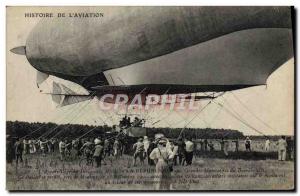 Old Postcard Jet Aviation Zeppelin Airship The Republic Maneuvers Bourbonnais