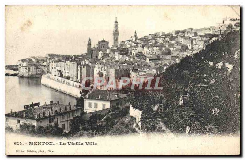 Old Postcard Menton Old Town