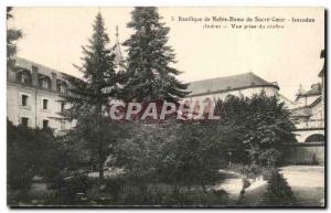 Old Postcard Basilica of Our Lady of the Sacred Heart in Issoudun View from C...