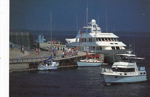 Canada Sea Going Ships At Tobermory Harbour Ontario