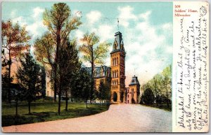 1908 Soldier's Home Milwaukee Wisconsin WI Street Entrance Posted Postcard