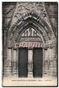 Old Postcard Saint Sulpice de Favieres Church Portal