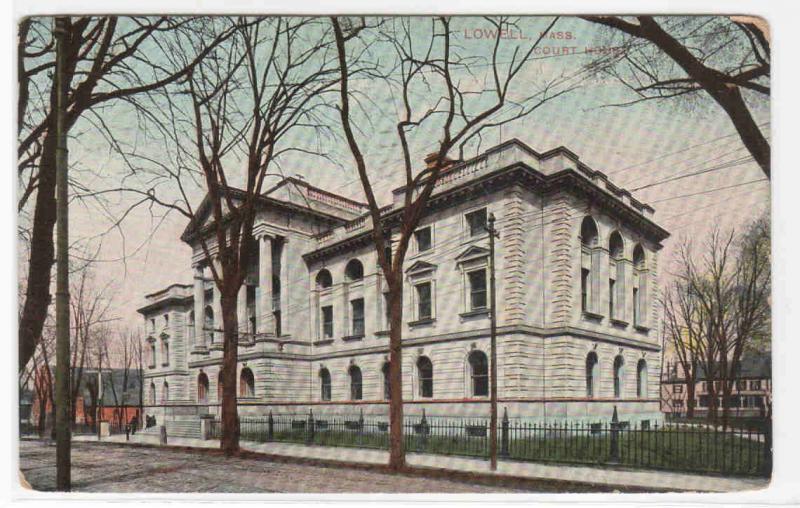 Court House Lowell Massachusetts 1909 postcard