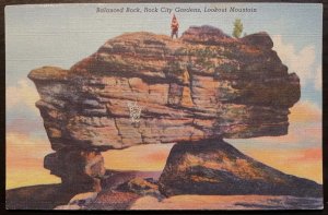 Vintage Postcard 1938 Balanced Rock, Lookout Mountain, Rock City, Tennessee