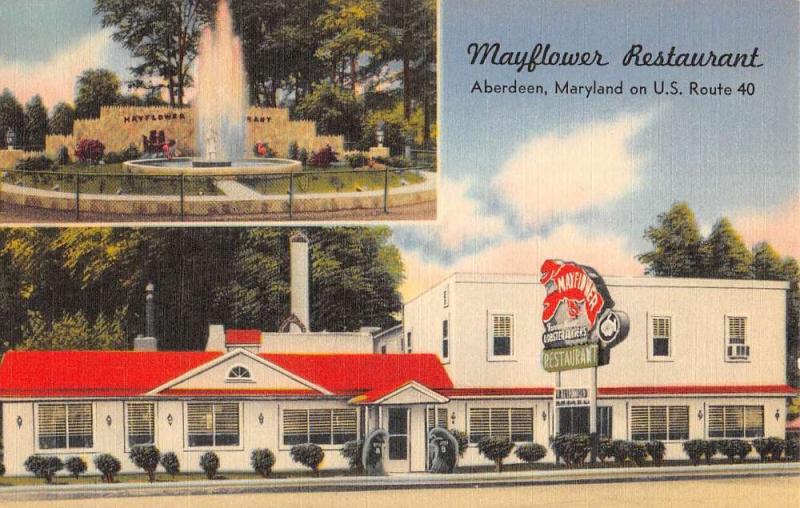 Aberdeen Maryland Mayflower Restaurant Multiview Antique Postcard K78656